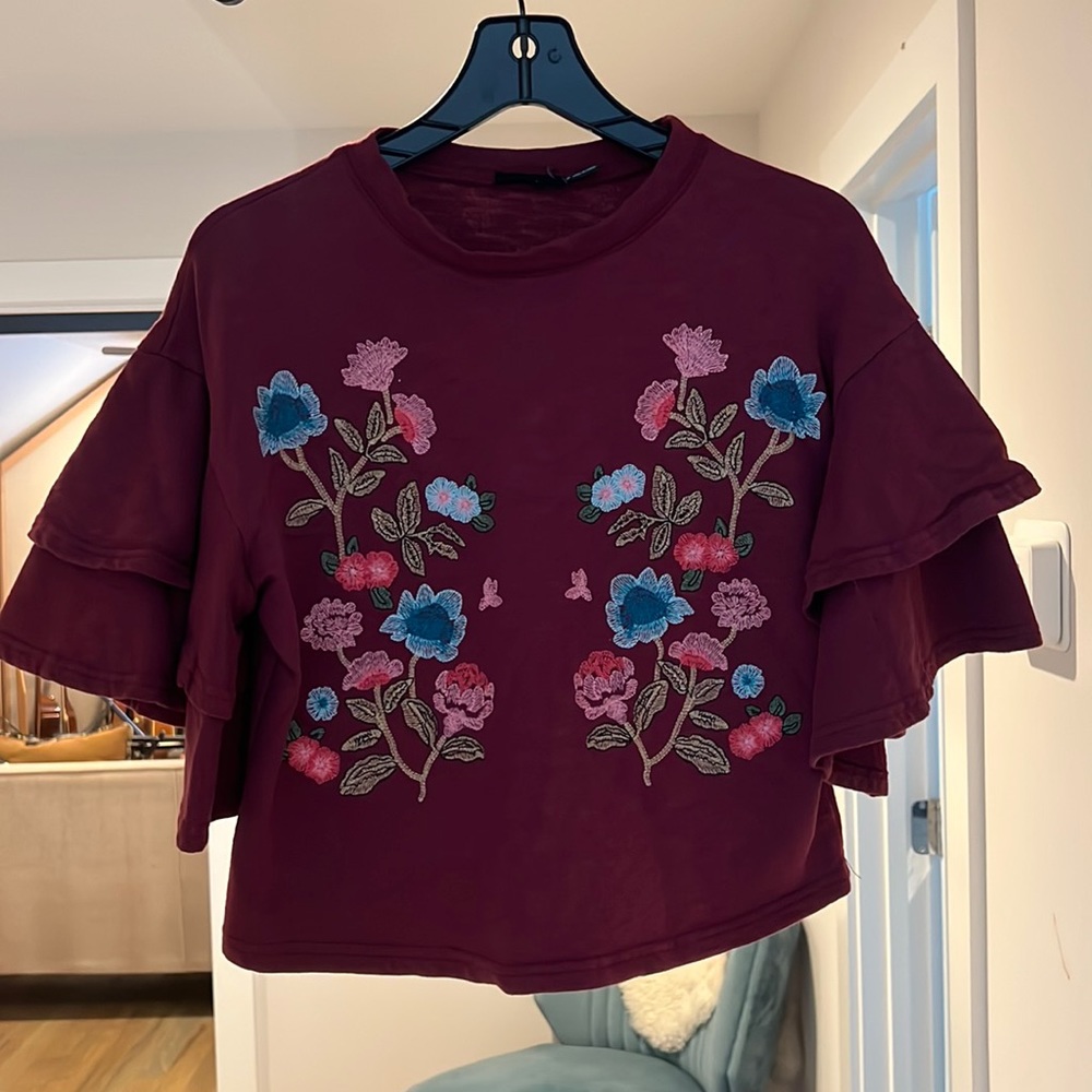 Embroided midi top